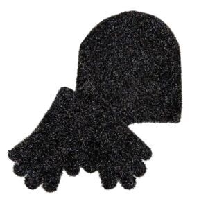 BP. Tinsel Beanie Cap and Glove Gift Set in Black Metallic Multi, New with Tag
